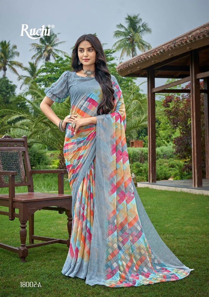 Ruchi Star Chiffon 83 Regular Wear Designer Wholesale Printed Chiffon Sarees